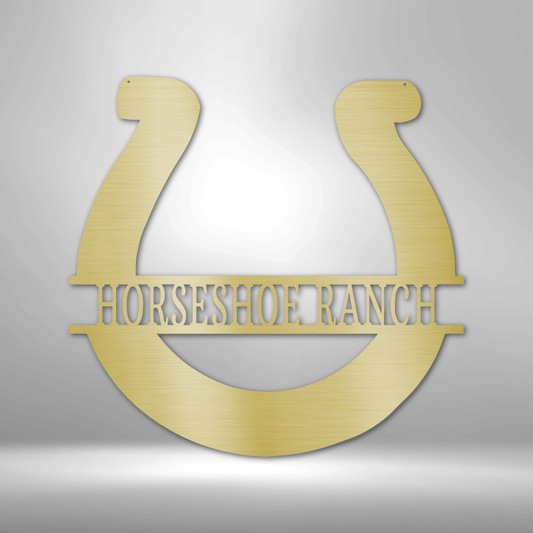 Simple Horseshoe Monogram - Steel Sign