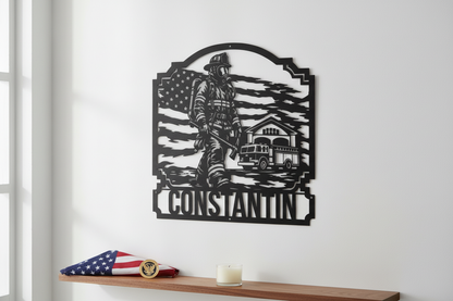 Firefighter Fire Truck - Black Home Decor