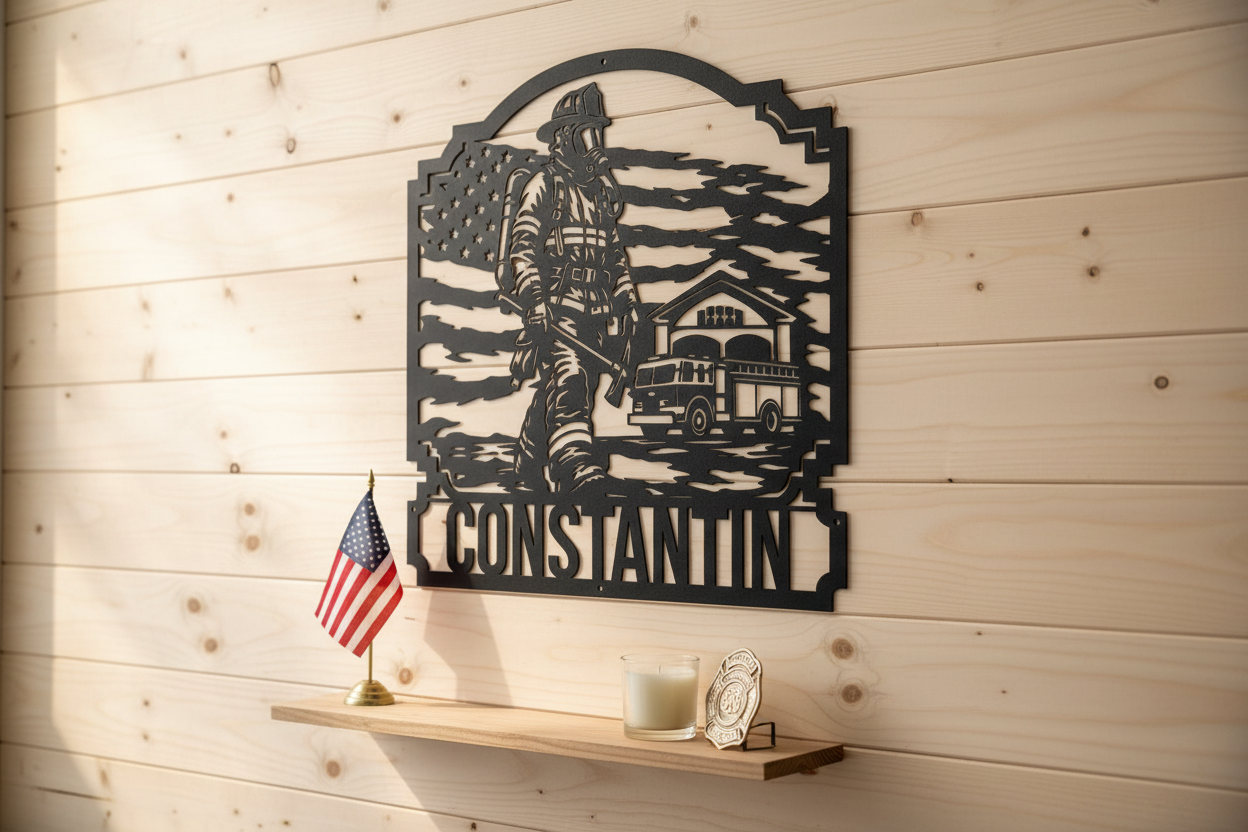 Firefighter - Light Wood Wall