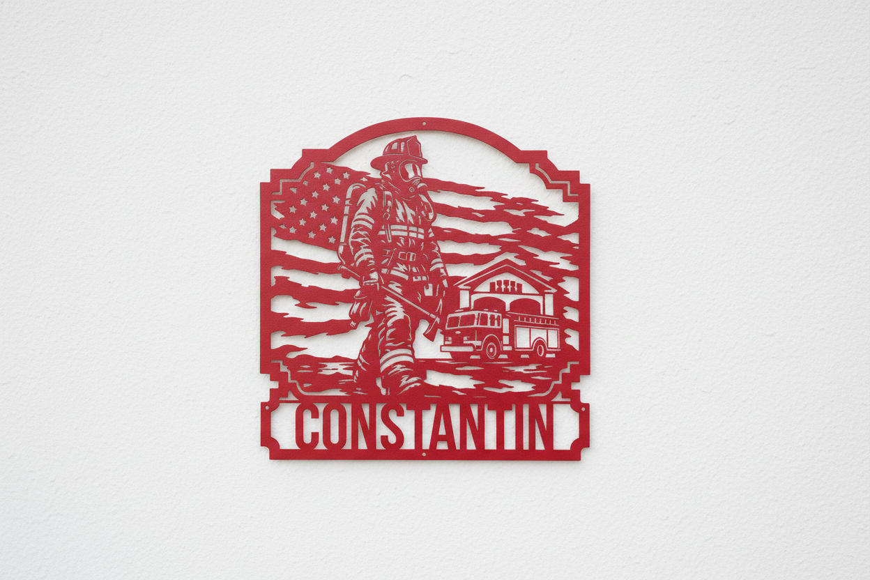 Firefighter - Red Front White Background
