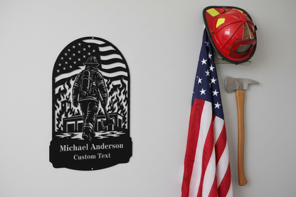 Firefighter - White Wall Flag Helmet