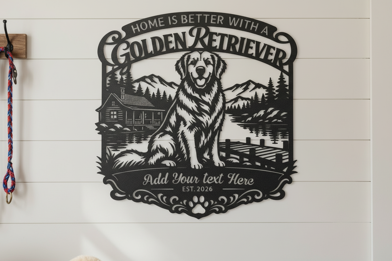Golden Retriever Lakeside - Close-up Frontal
