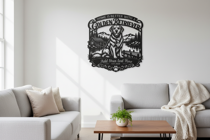 Golden Retriever Lakeside - Home Decor Living Room