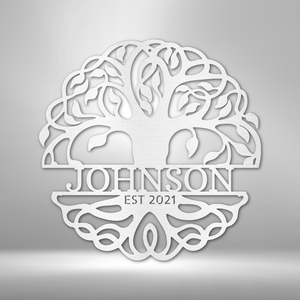 Fancy Tree of Life Monogram - Steel Sign