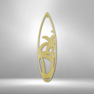 Surf Board Palm Trees - Steel Sign