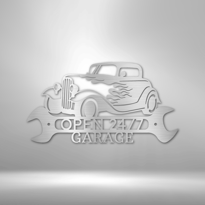Hot Rod Shop Monogram - Steel Sign