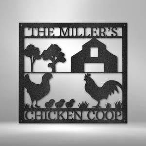 Chicken Coop Monogram - Steel Sign