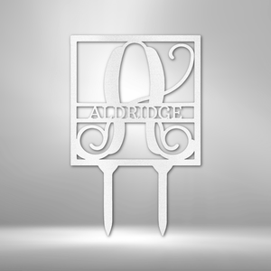 Square Stake Monogram - Steel Sign