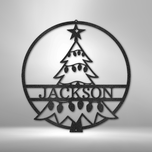 Christmas Tree Monogram - Steel Sign