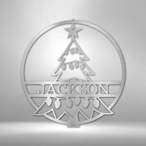 Christmas Tree Monogram - Steel Sign