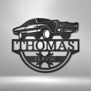 Timeless Car Monogram - Steel Sign