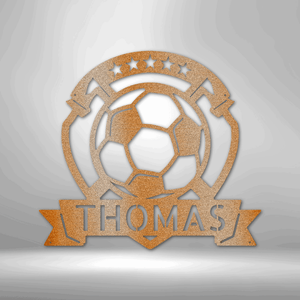 Soccer Plaque Monogram - Steel Sign