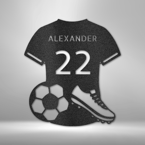 Soccer Jersey Monogram - Steel Sign