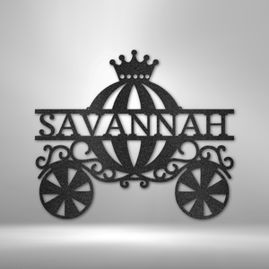 Princess Carriage Monogram - Steel Sign