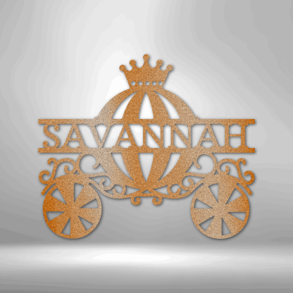 Princess Carriage Monogram - Steel Sign