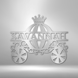 Princess Carriage Monogram - Steel Sign