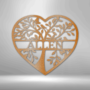 Loving Family Tree Monogram - Steel Sign