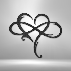 Infinity and Heart - Steel Sign