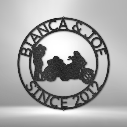 Motorcycle Monogram - Steel Sign