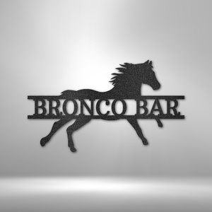 Sprinting Horse Monogram - Steel Sign