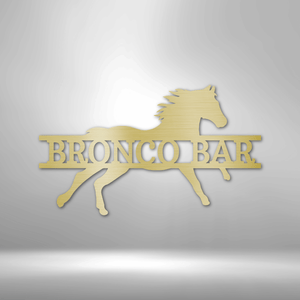 Sprinting Horse Monogram - Steel Sign