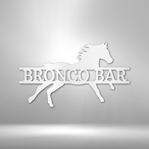 Sprinting Horse Monogram - Steel Sign