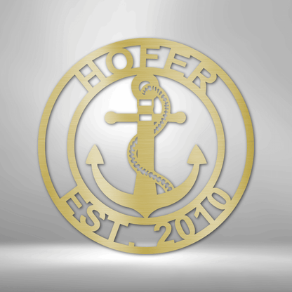 Anchor Family Name - Steel Sign