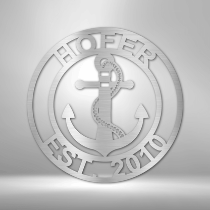 Anchor Family Name - Steel Sign